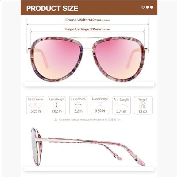 Acetate Frame Polarized Sunglasses with UV400 Protection